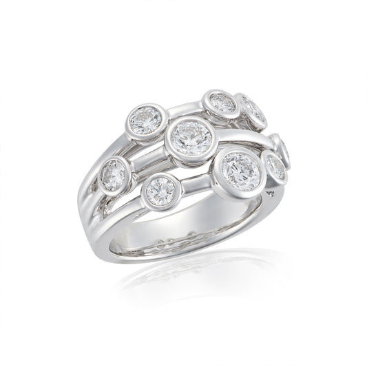 Platinum Brilliant Cut Diamond Bubble RIng - Wildsmith Jewellery
