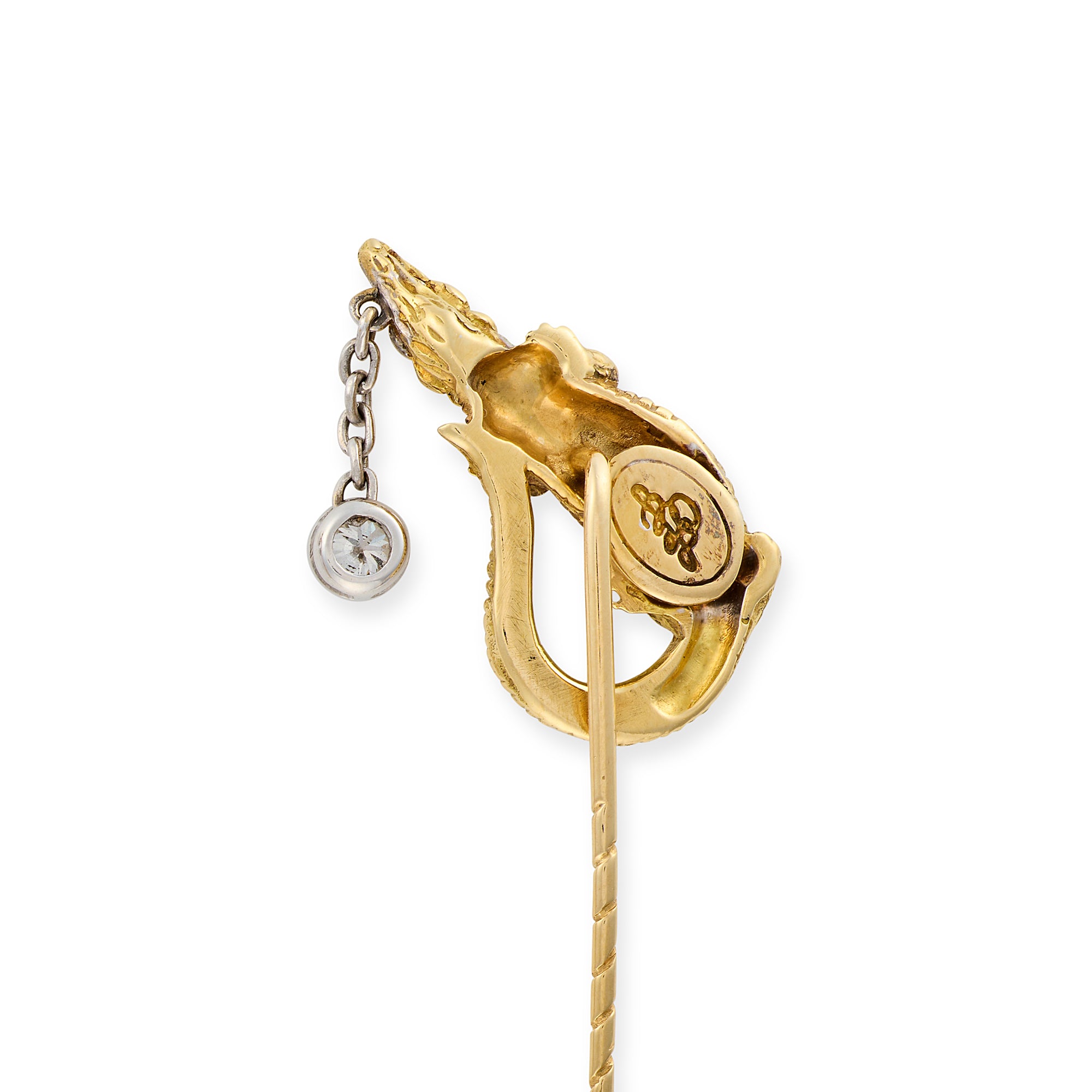 18ct Gold & Diamond Alligator Stickpin - Wildsmith Jewellery
