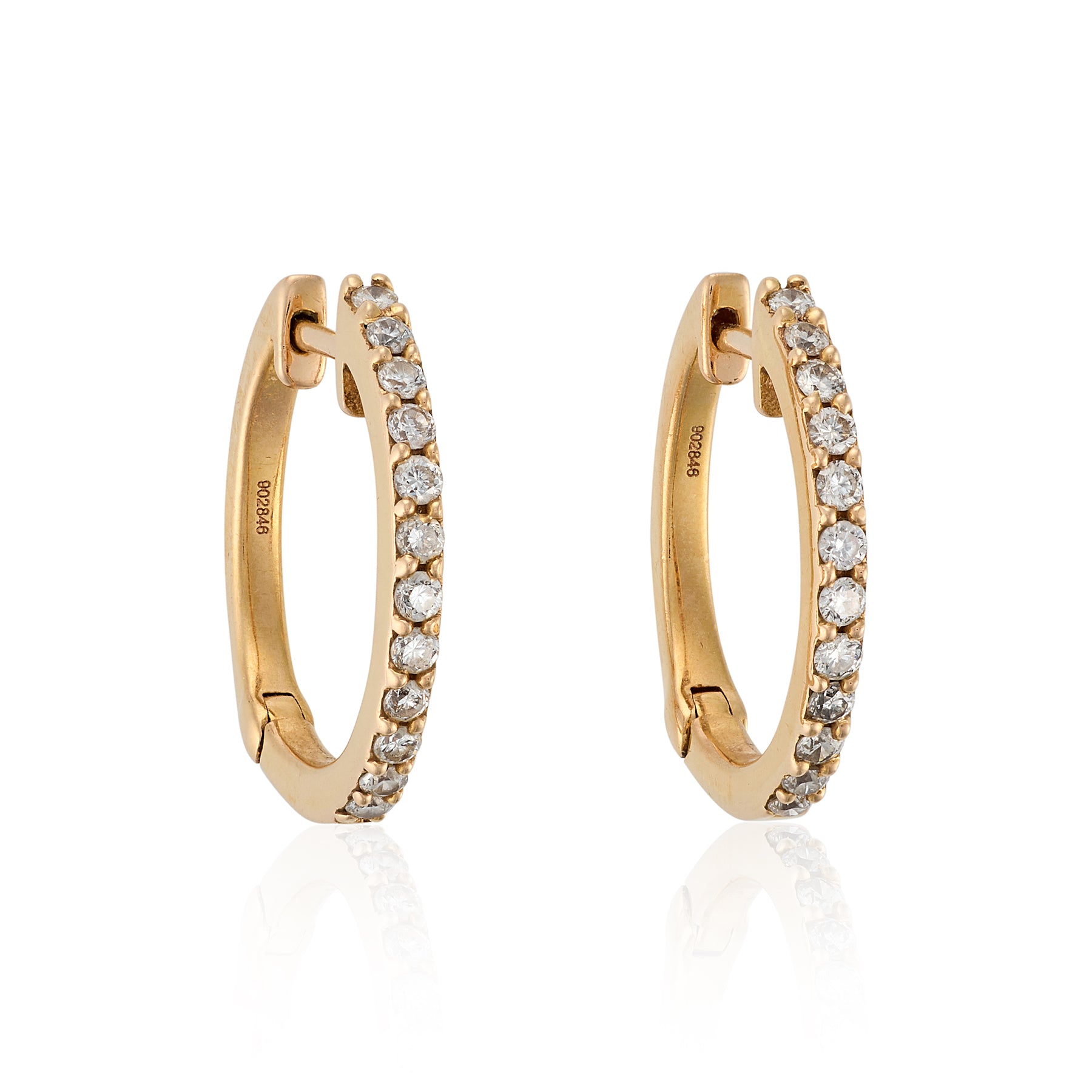 18ct Rose Gold & Diamond Night and Day Earrings - Wildsmith Jewellery