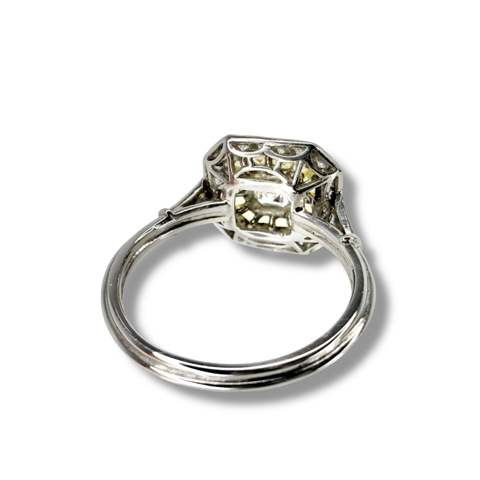 Art Deco Style Diamond and Yellow Sapphire Ring