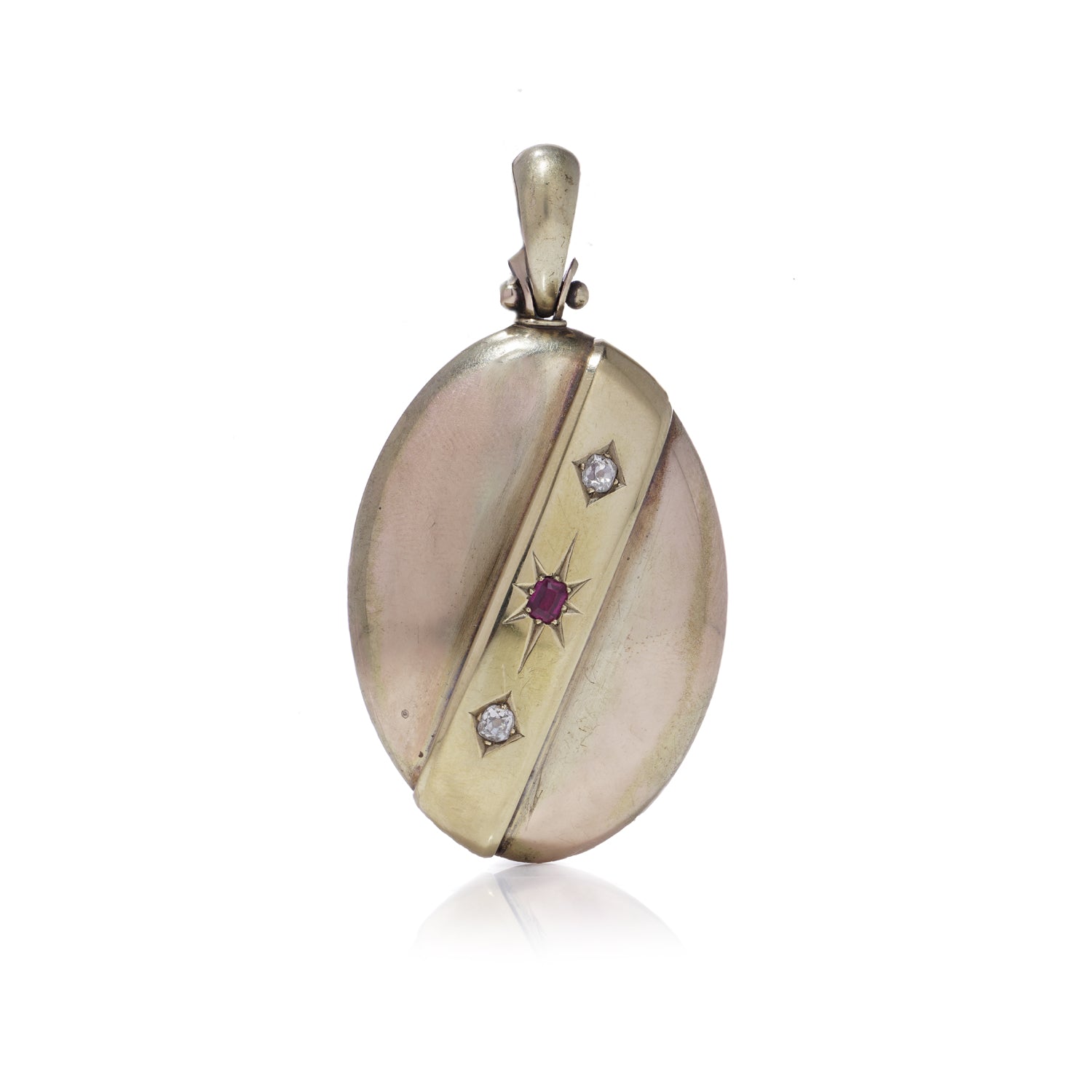 Ruby & Diamond Locket, Victorian - Wildsmith Jewellery