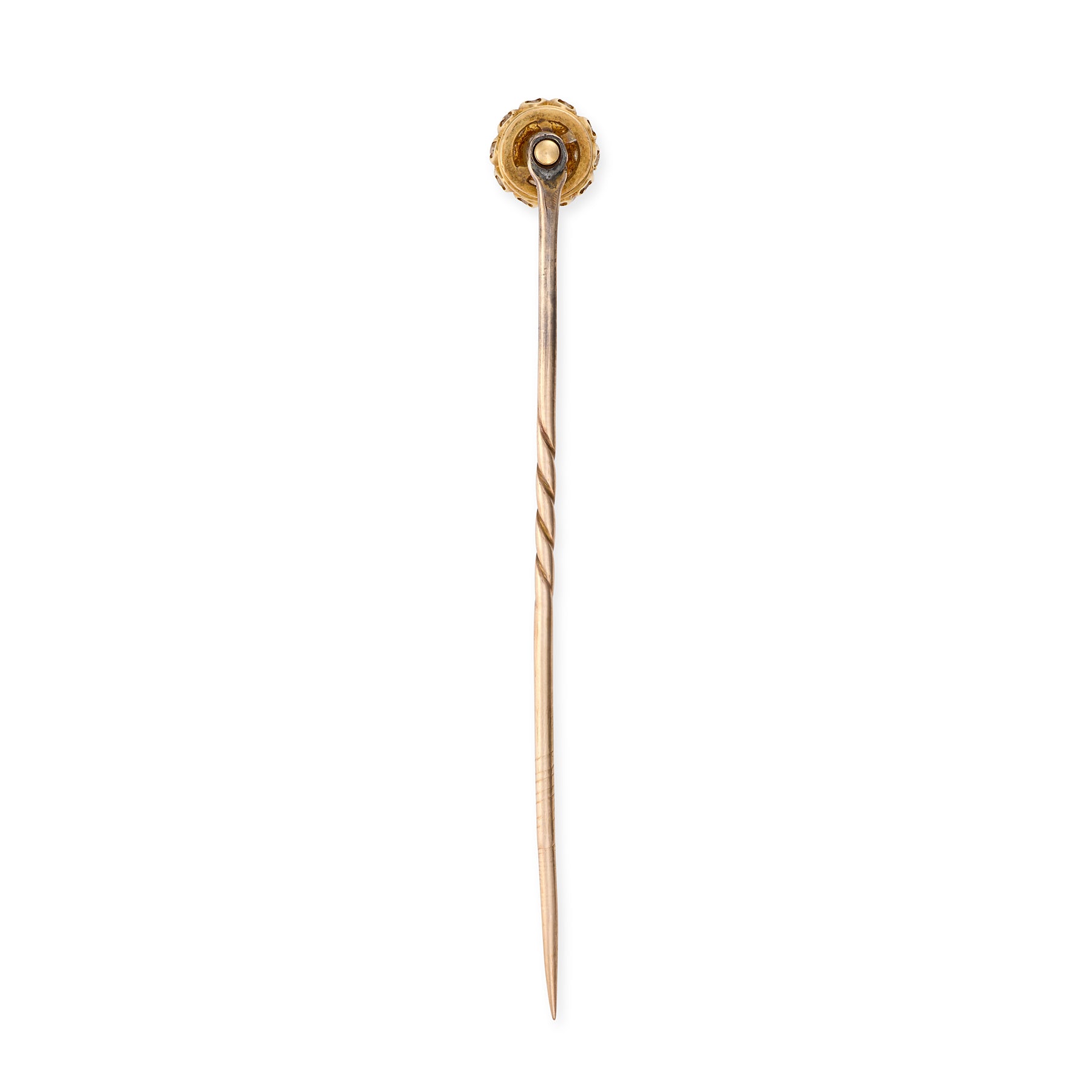 Antique Natural Pearl & Diamond Stickpin