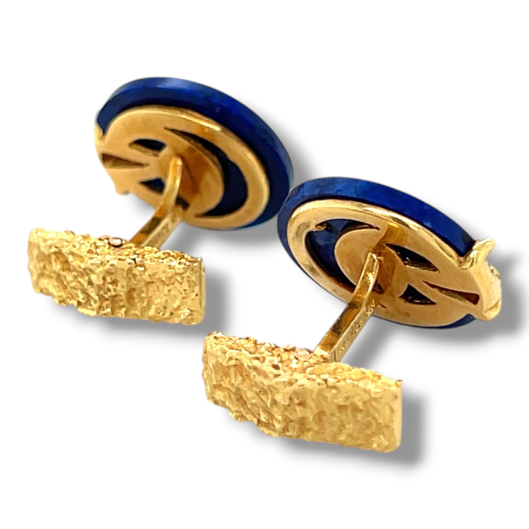 18ct Lapis Lazuli & Diamond Cufflinks by Cartier - Wildsmith Jewellery