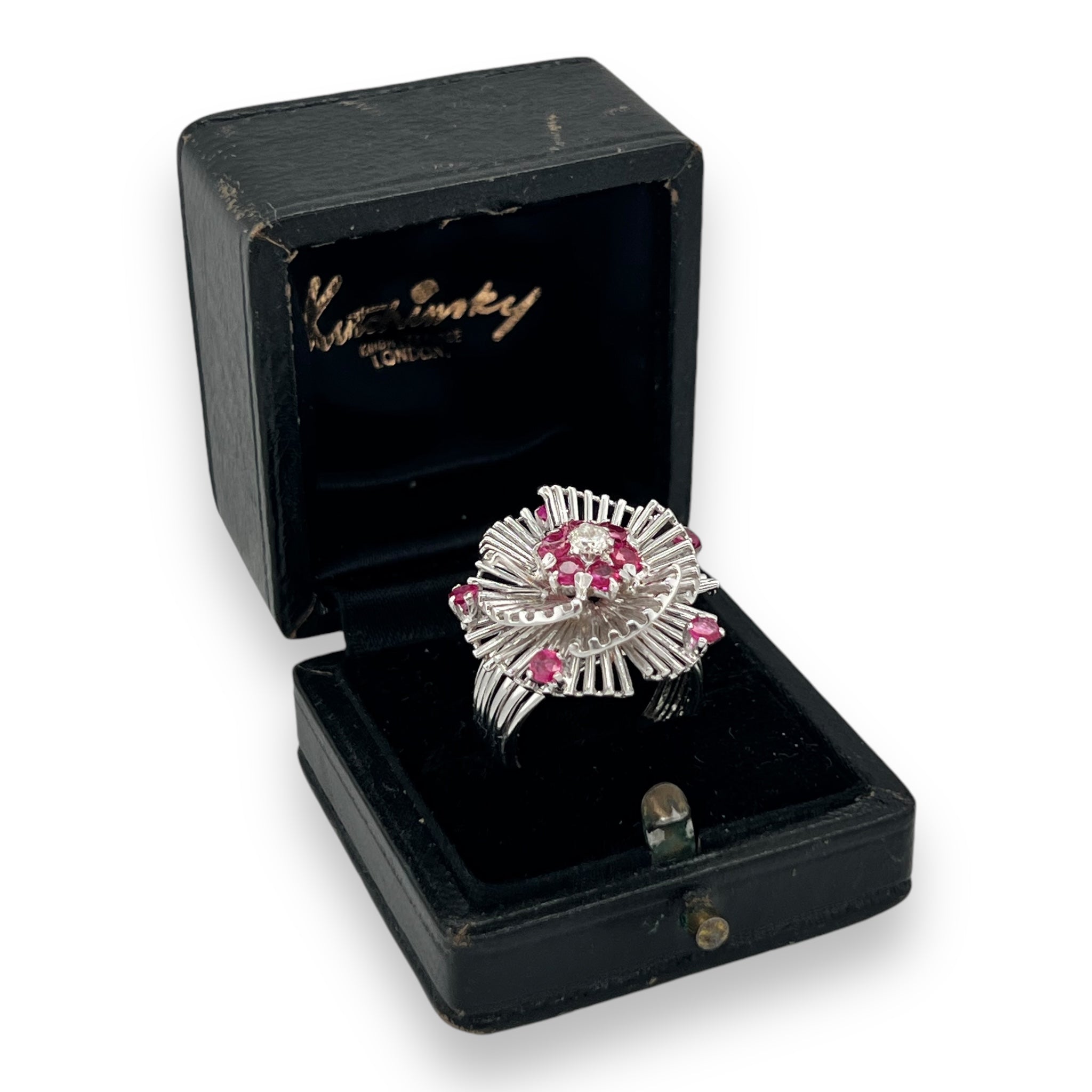 1970's Pink Sapphire & Diamond Ring by Sannit & Stein for Kutchinsky - Wildsmith Jewellery