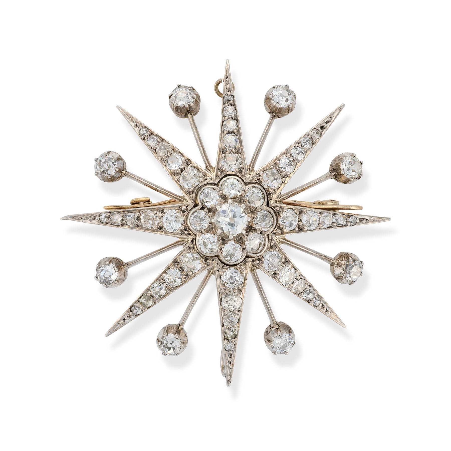 Victorian Diamond Star Brooch / Pendant
