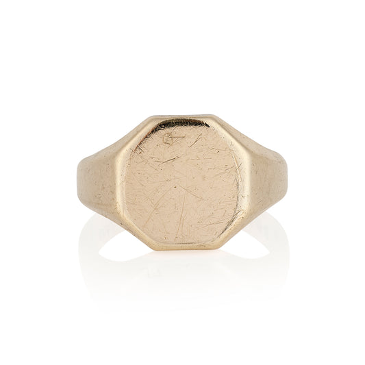 9ct Gold Hexagonal Signet Ring - Wildsmith Jewellery