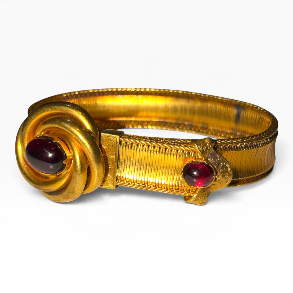 Victorian 15ct Gold & Garnet Slider Bracelet
