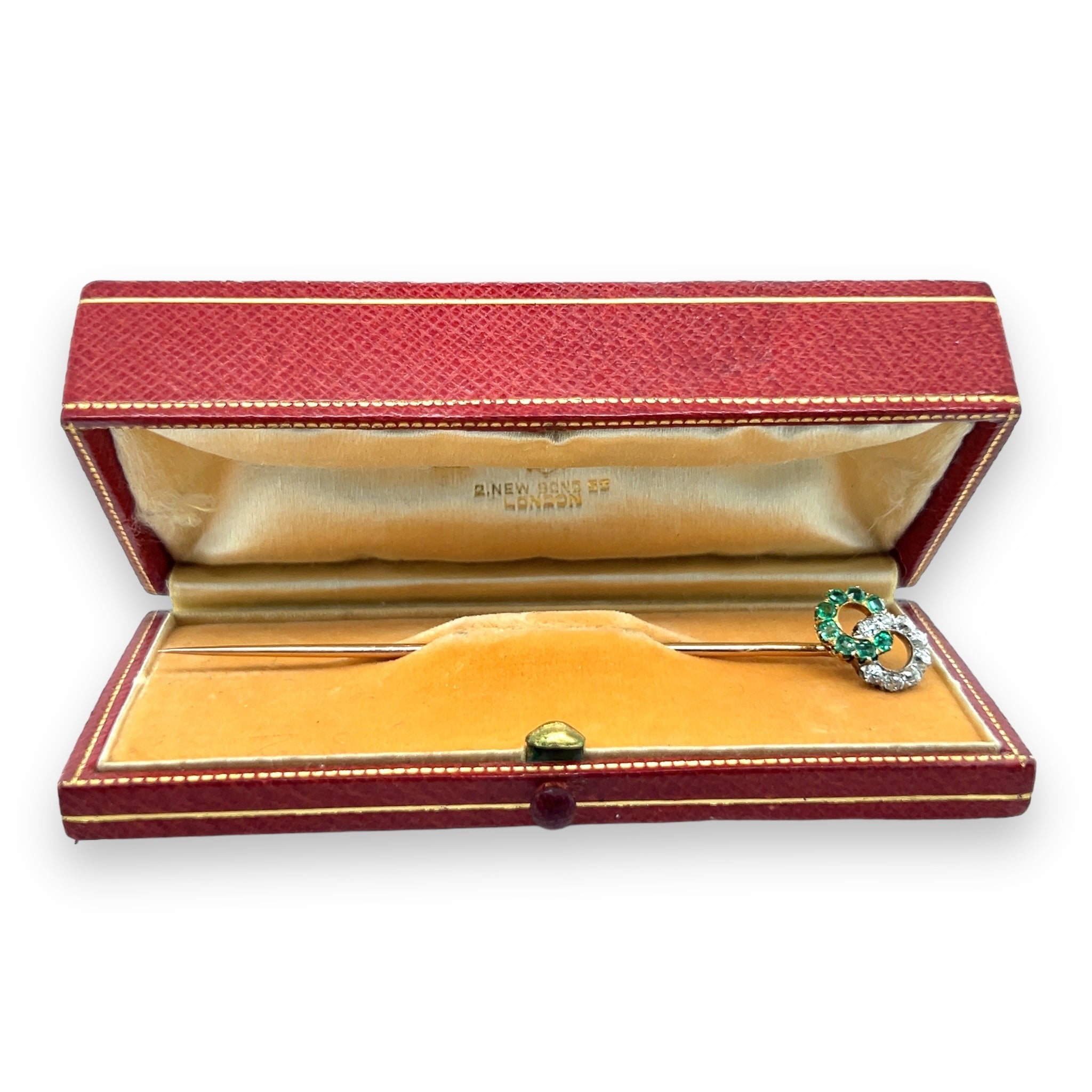 Antique Emerald & Diamond Tie Pin by Lacloche - Wildsmith Jewellery