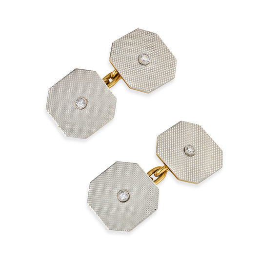 1920’s Platinum, 18ct Gold & Diamond Dress Set - Wildsmith Jewellery