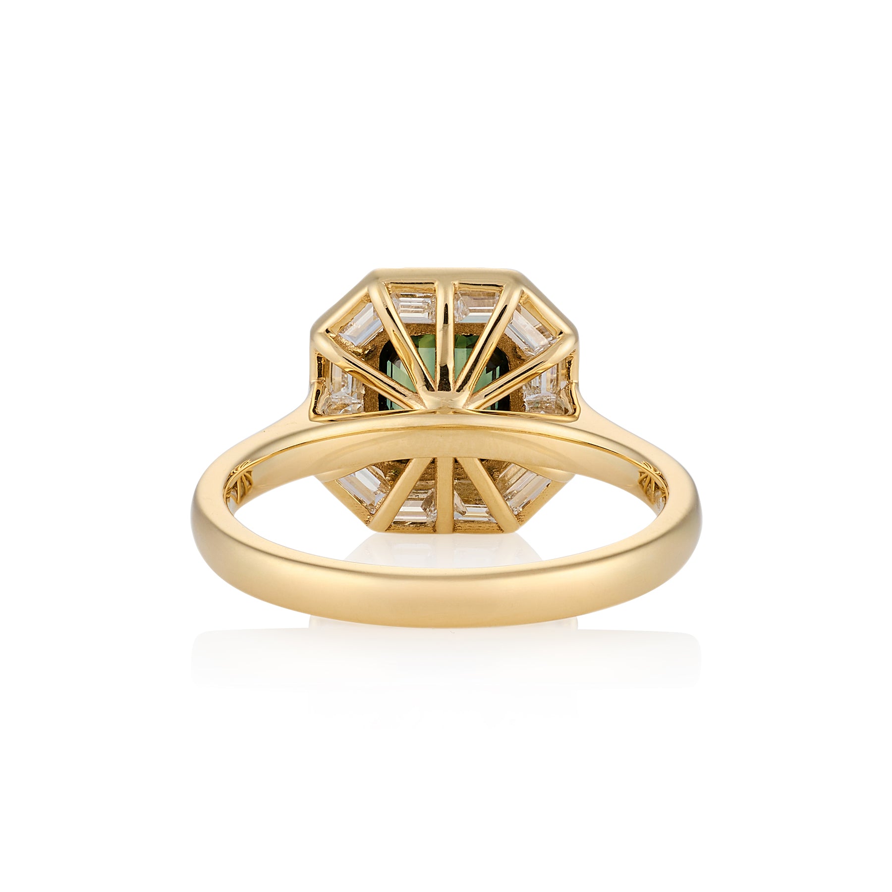 Art Deco Green Sapphire & Diamond Ring