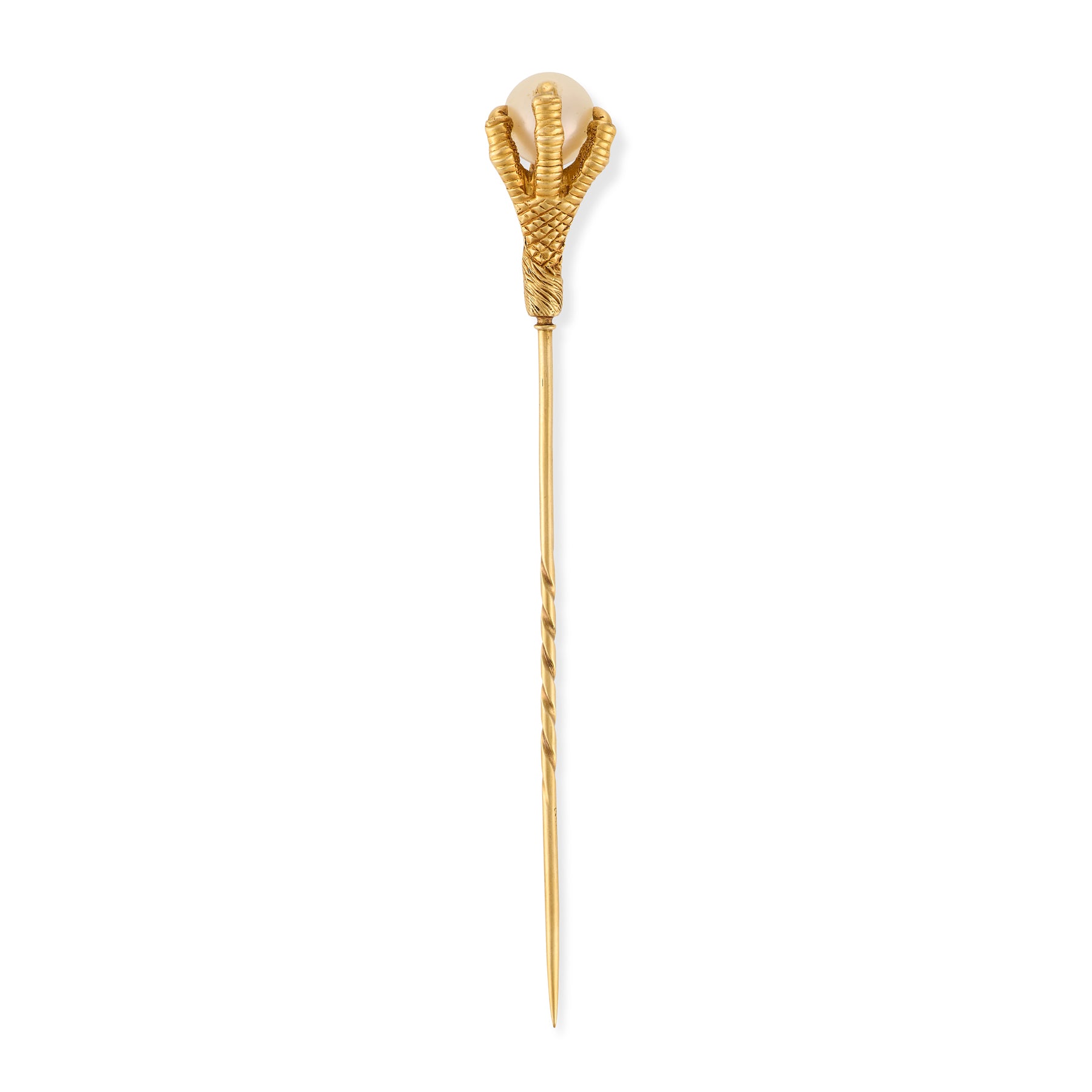Victorian 18ct Eagle Claw and Pearl Stickpin