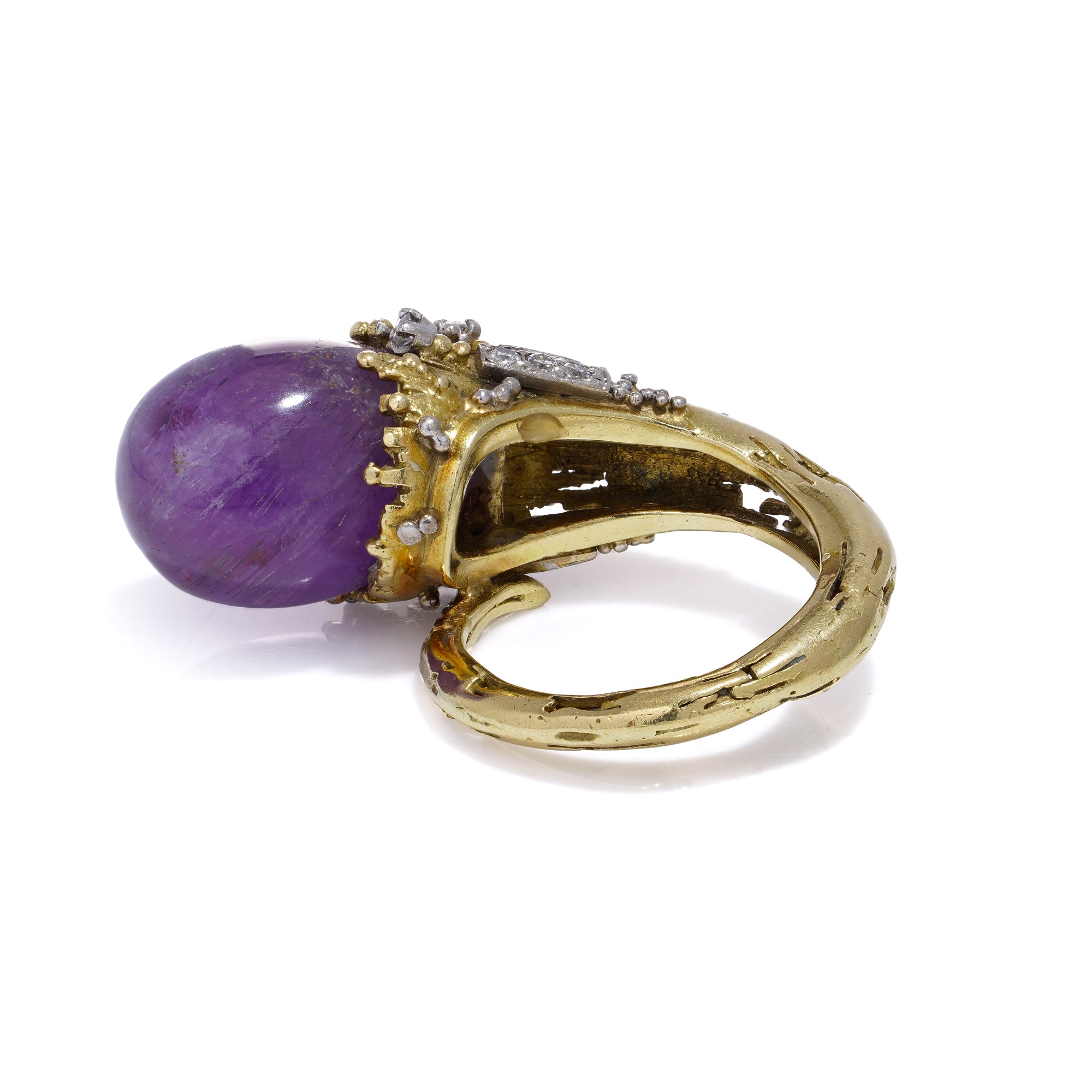 1970s Amethyst & Diamond Ring, Charles De Temple - Wildsmith Jewellery