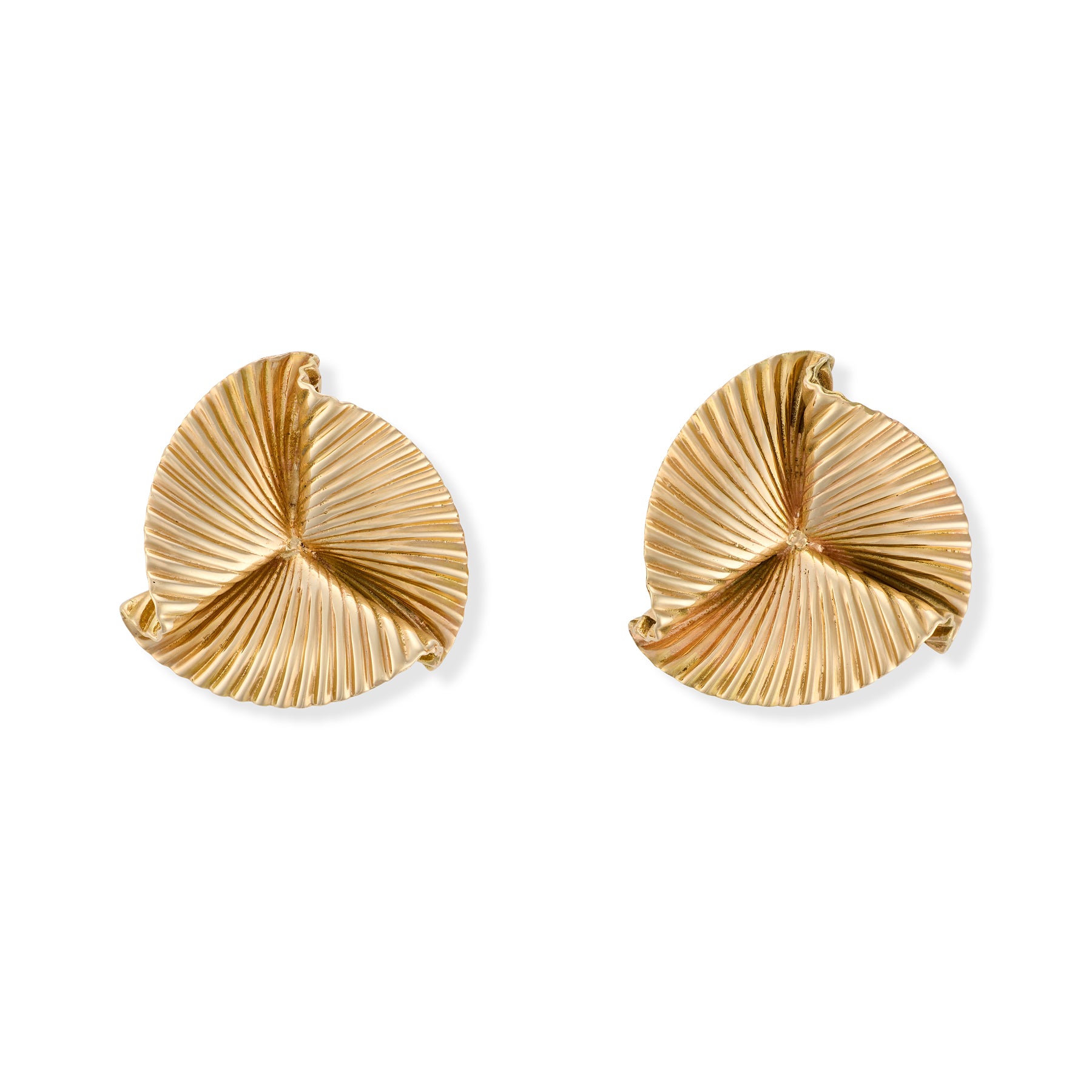 1950's Gold Fan Earrings