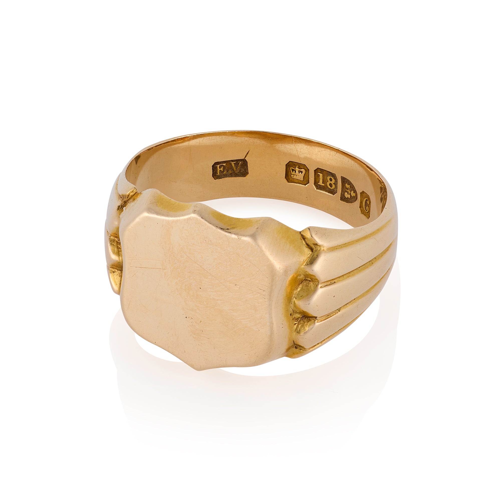 Early 20th Century 18ct Gold Shield Signet Ring - Wildsmith Jewellery