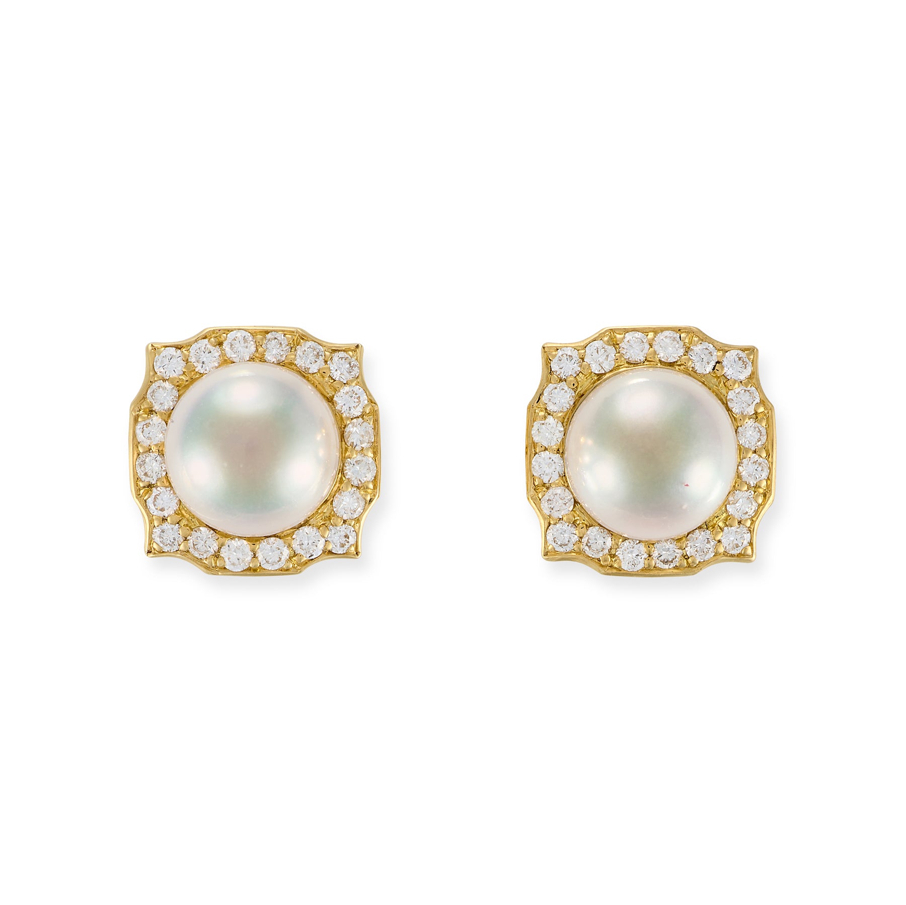 18ct Gold Akoya Pearl & Diamond 'Night and Day' Earrings