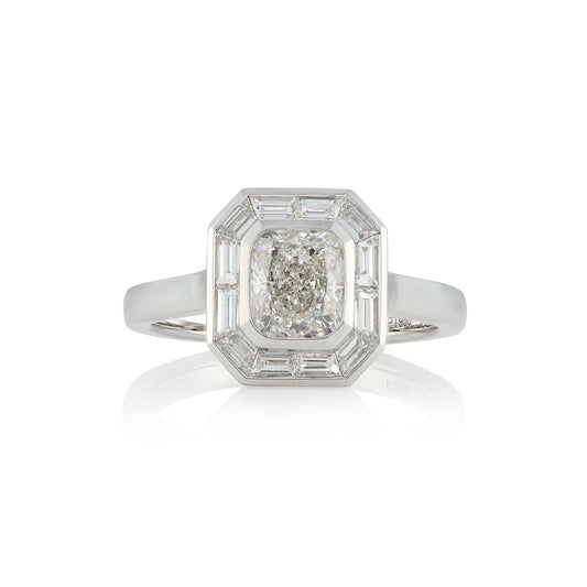Art Deco Style Platinum Diamond Ring
