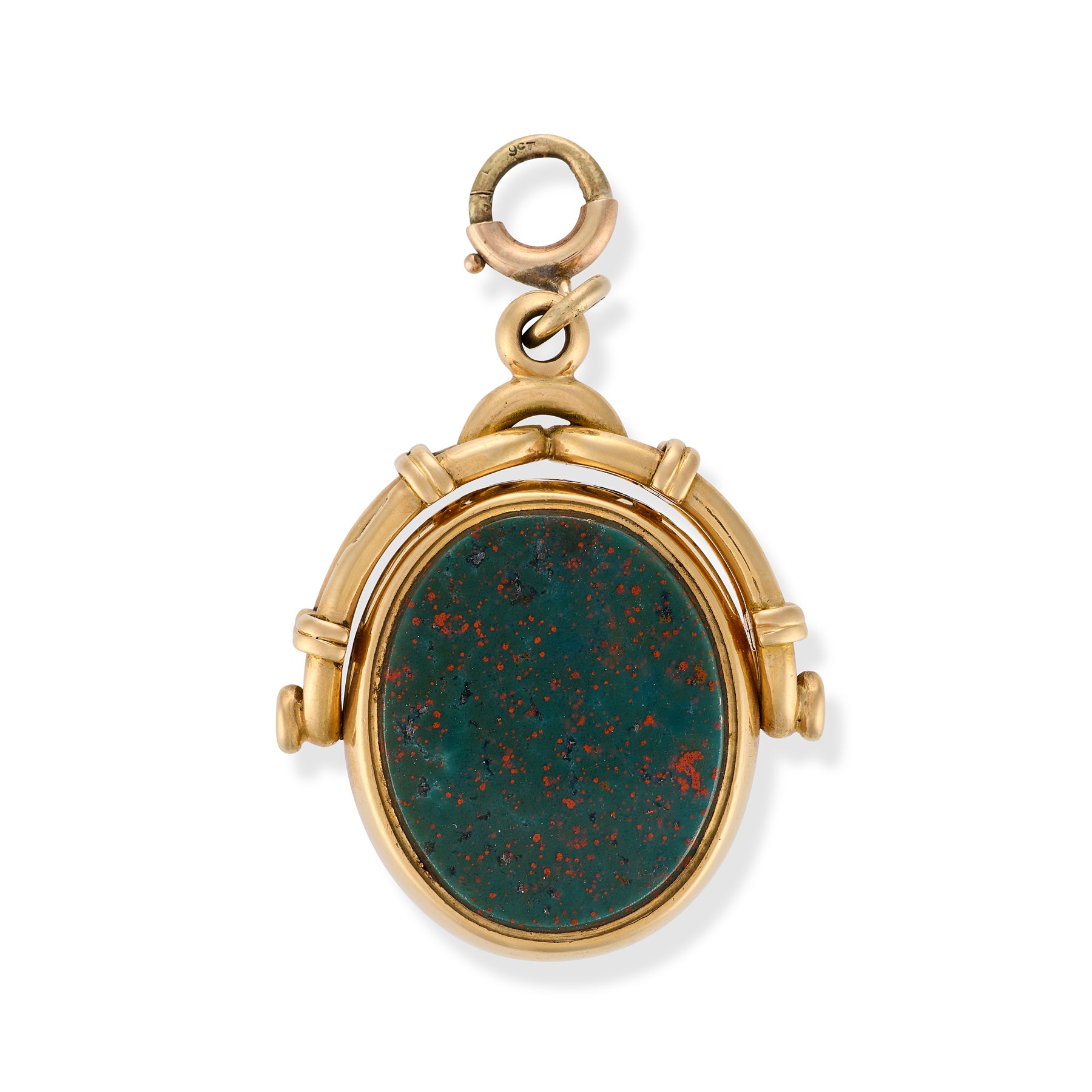 Victorian 18ct Gold Bloodstone & Carnelian Swivel Fob