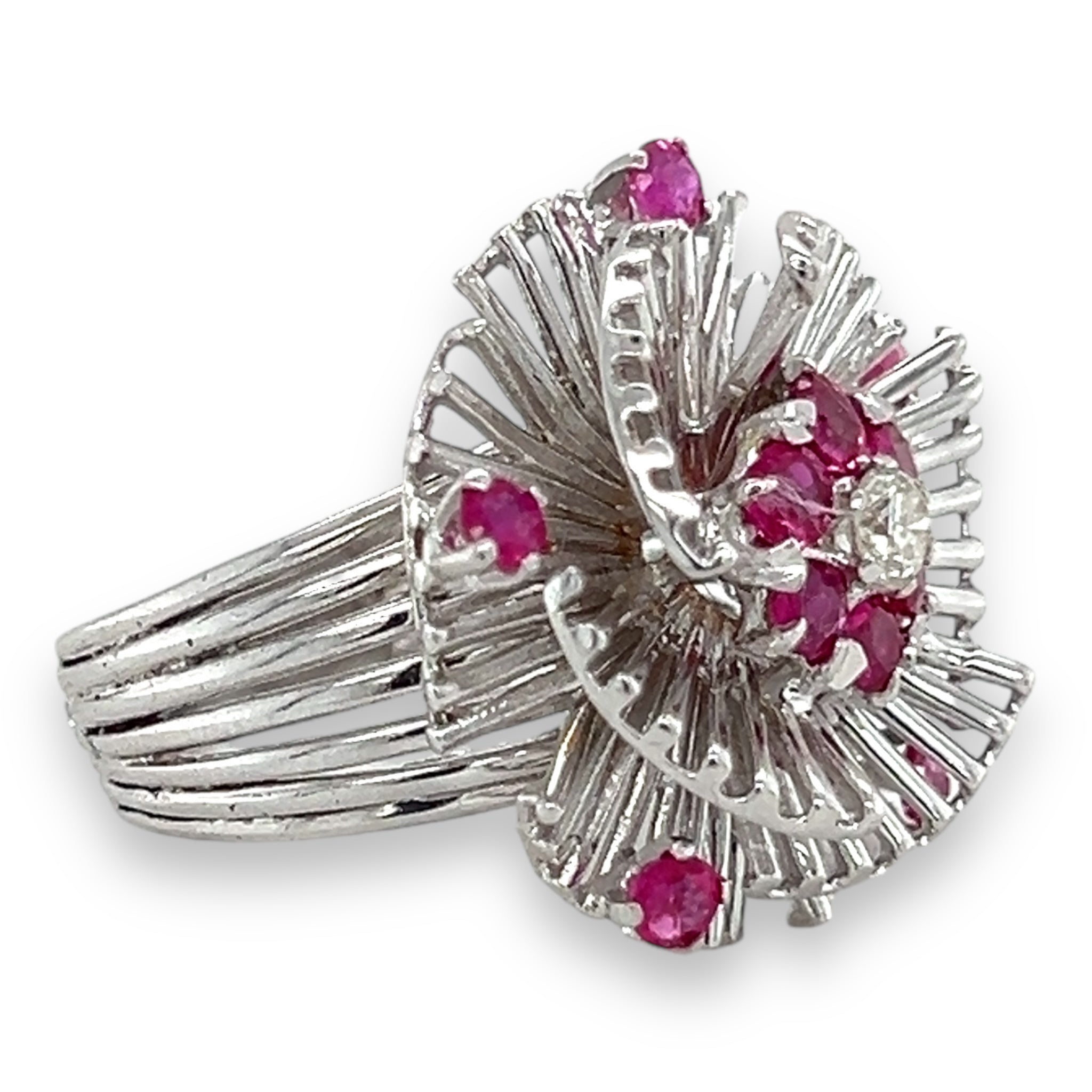 1970's Pink Sapphire & Diamond Ring by Sannit & Stein for Kutchinsky - Wildsmith Jewellery