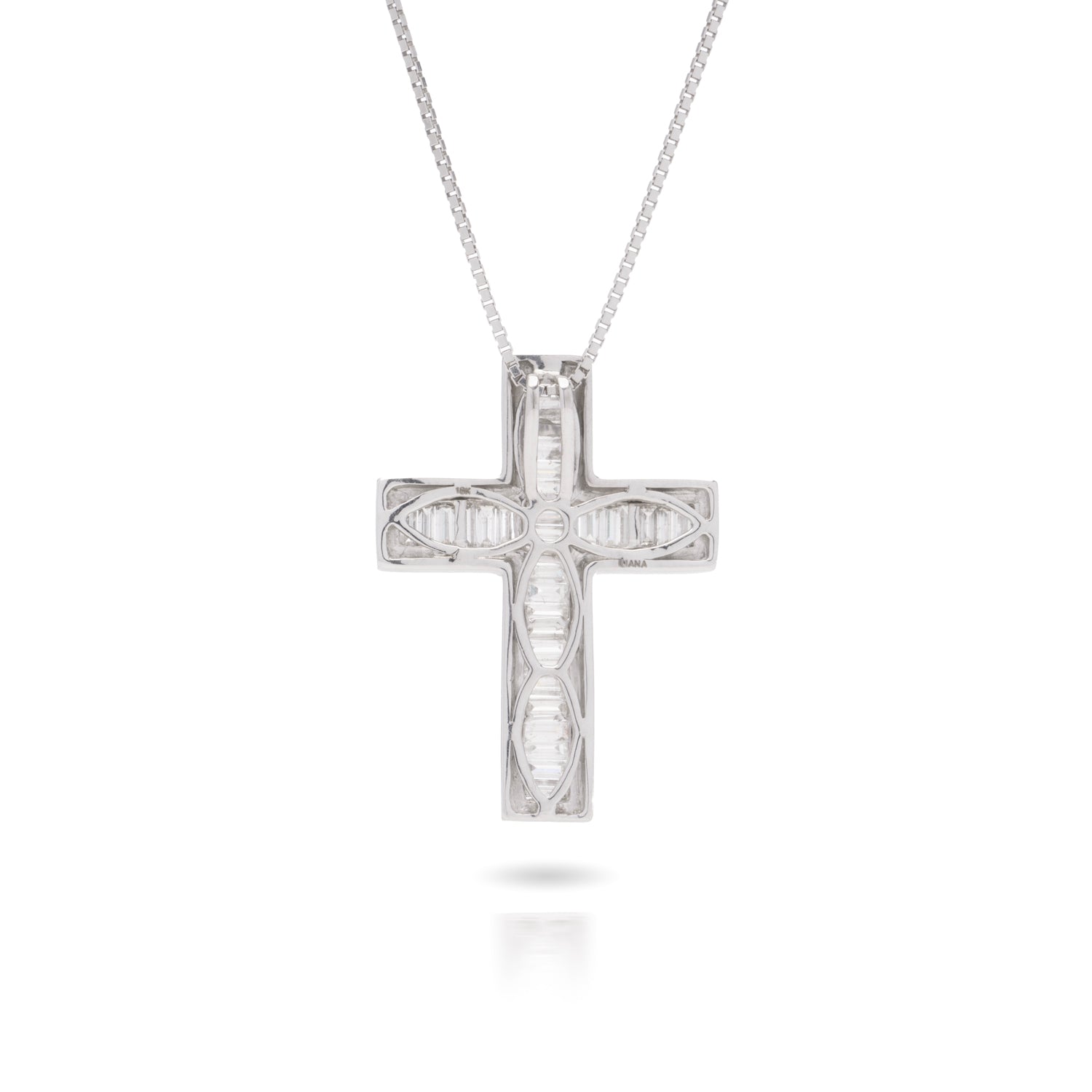 18ct White Gold Diamond Cross Pendant - Wildsmith Jewellery