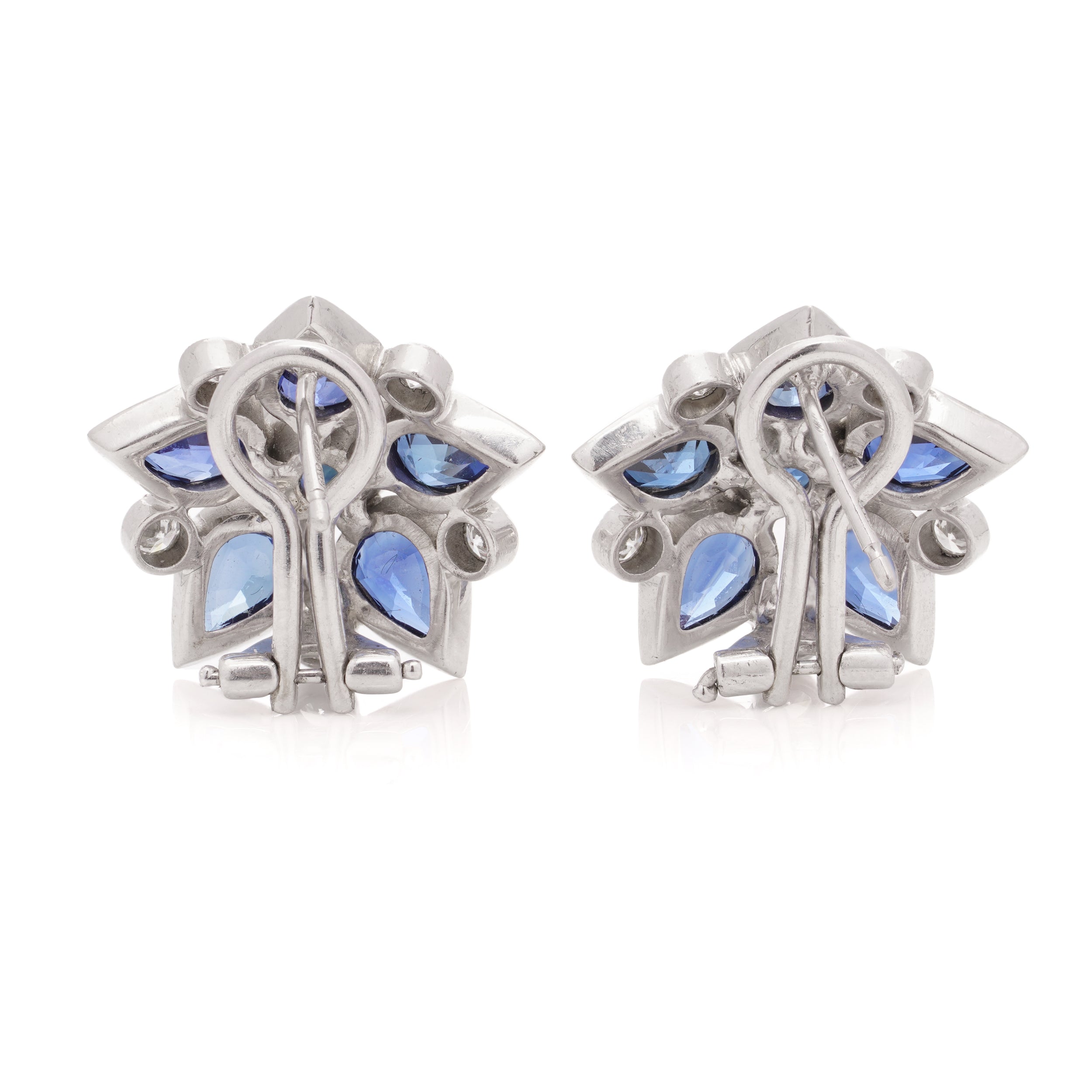 18ct White Gold Sapphire & Diamond Earrings - Wildsmith Jewellery