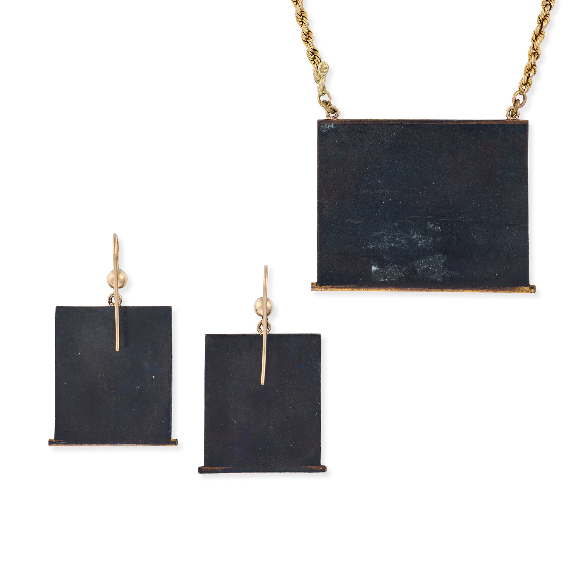 Antique Shakudo Earrings & Necklace Suite - Wildsmith Jewellery