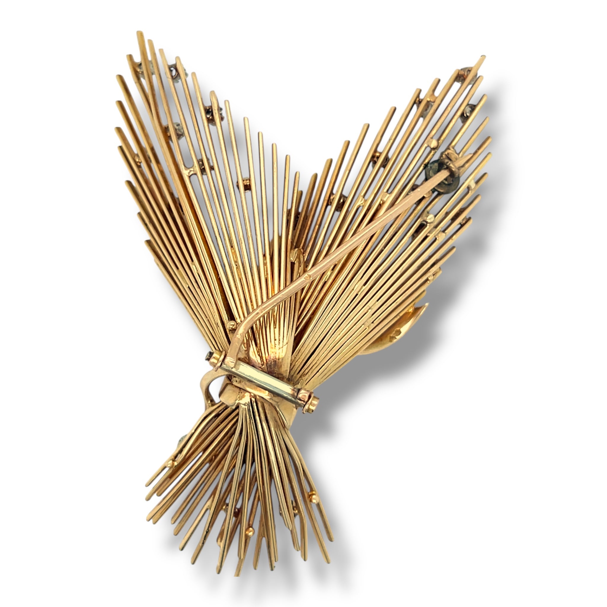 1950's Gold & Diamond wheatsheaf Spray Brooch
