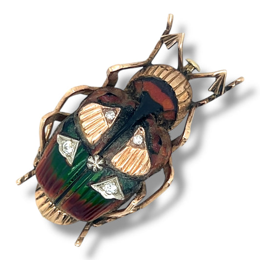 Antique Egyptian Revival Scarab Brooch