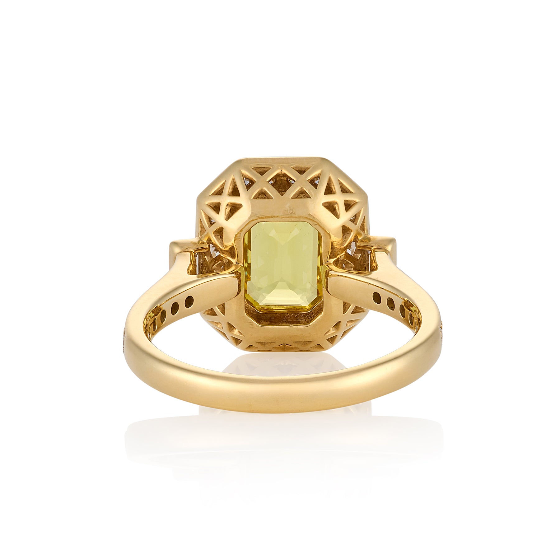 Art Deco Golden Sapphire & Diamond Ring - Wildsmith Jewellery