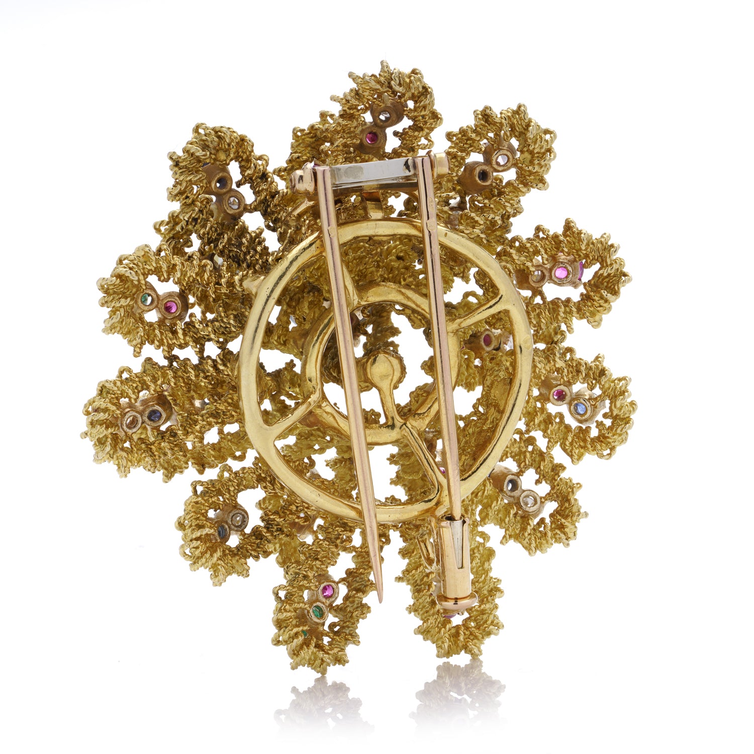 1970’s Multi Gemstone & Gold Brooch, French - Wildsmith Jewellery