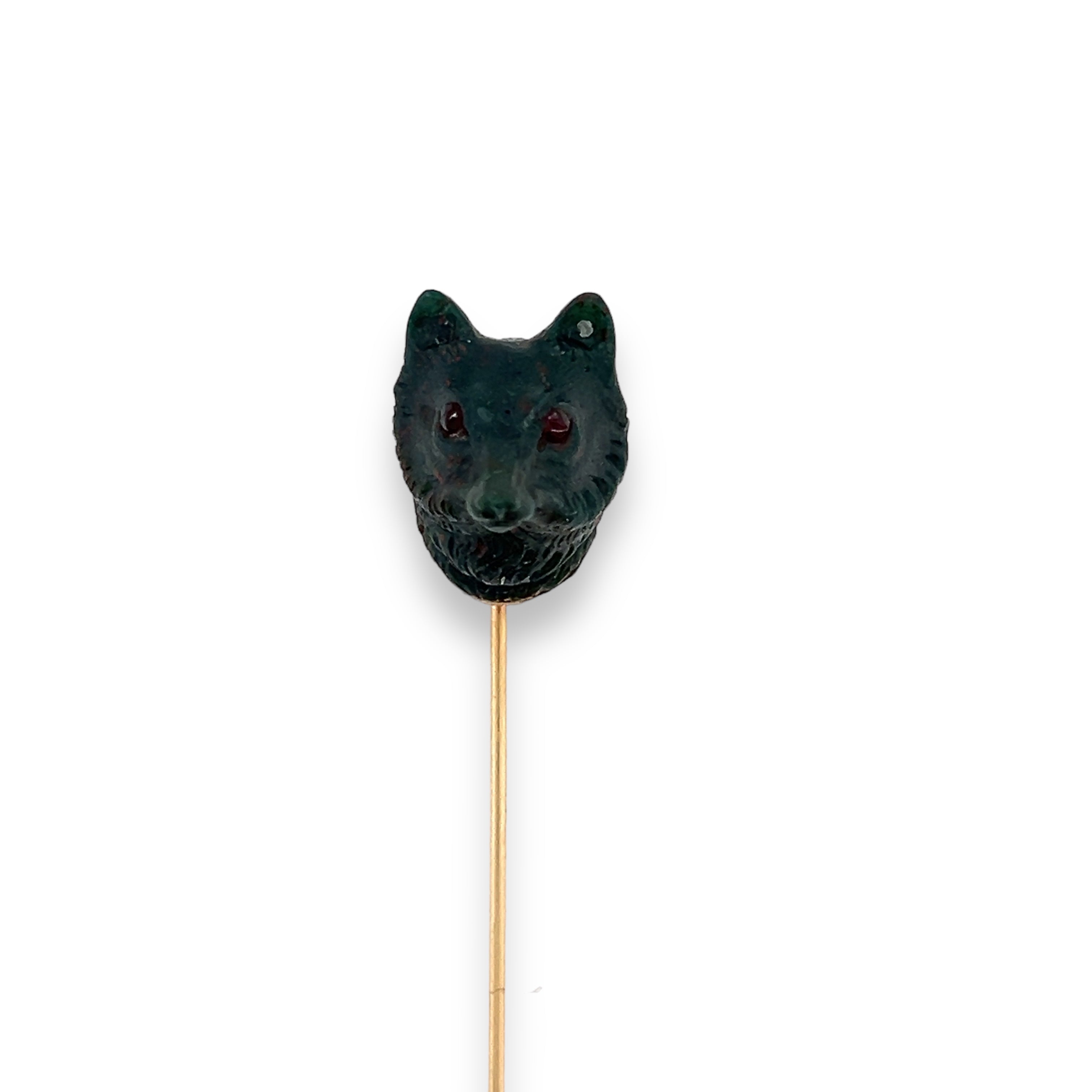 Carved Bloodstone Wolf Tie Pin (RARE!!!!) - Wildsmith Jewellery