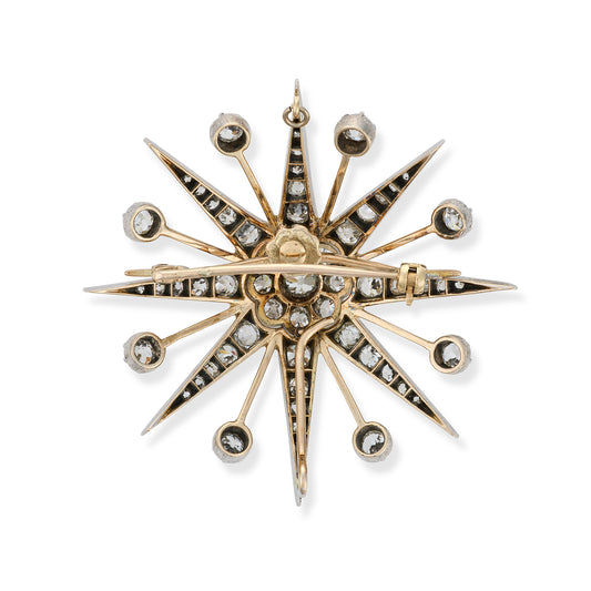 Victorian Diamond Star Brooch / Pendant