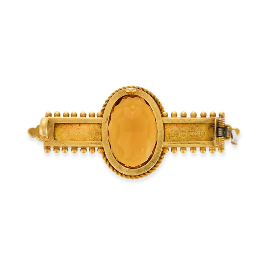 15ct Gold Victorian Citrine Brooch - Wildsmith Jewellery