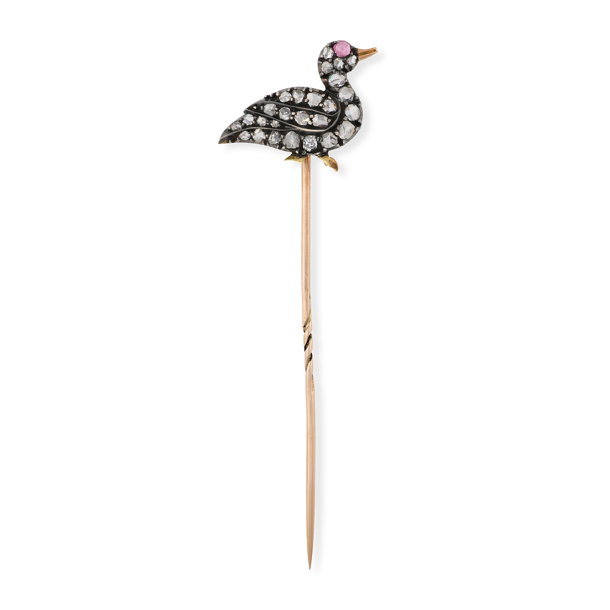 Victorian Diamond Duck Stickpin - Wildsmith Jewellery