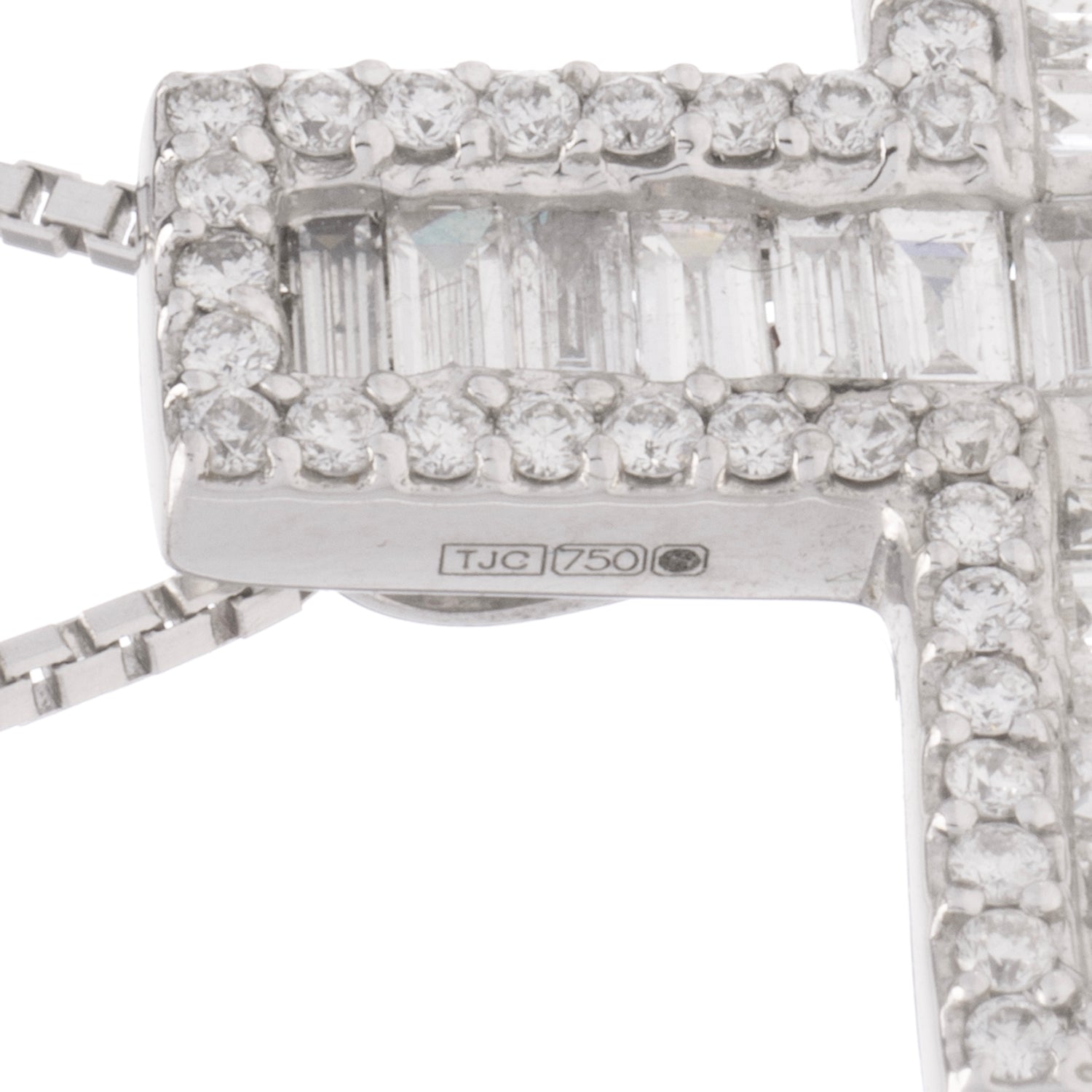 18ct White Gold Diamond Cross Pendant - Wildsmith Jewellery