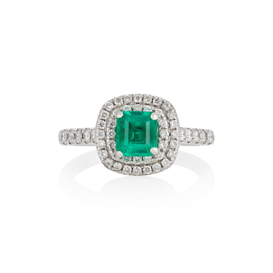 Colombian Emerald & Diamond Ring - Wildsmith Jewellery