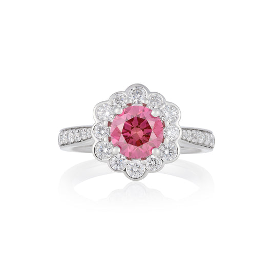 1.12ct GIA Certified Pink Diamond Cluster Ring - Wildsmith Jewellery