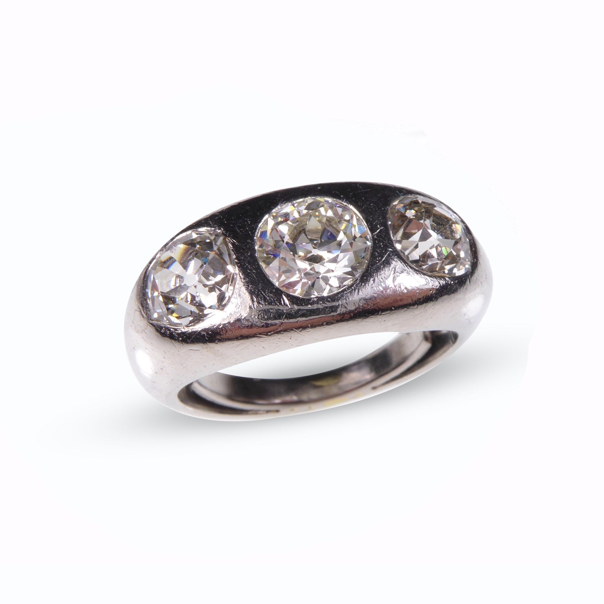 Old Cut Diamond Gypsy Set Platinum Ring - Wildsmith Jewellery