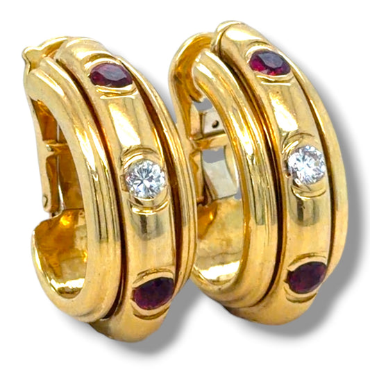 Vintage Piaget Ruby & Diamond "Possession" Earrings