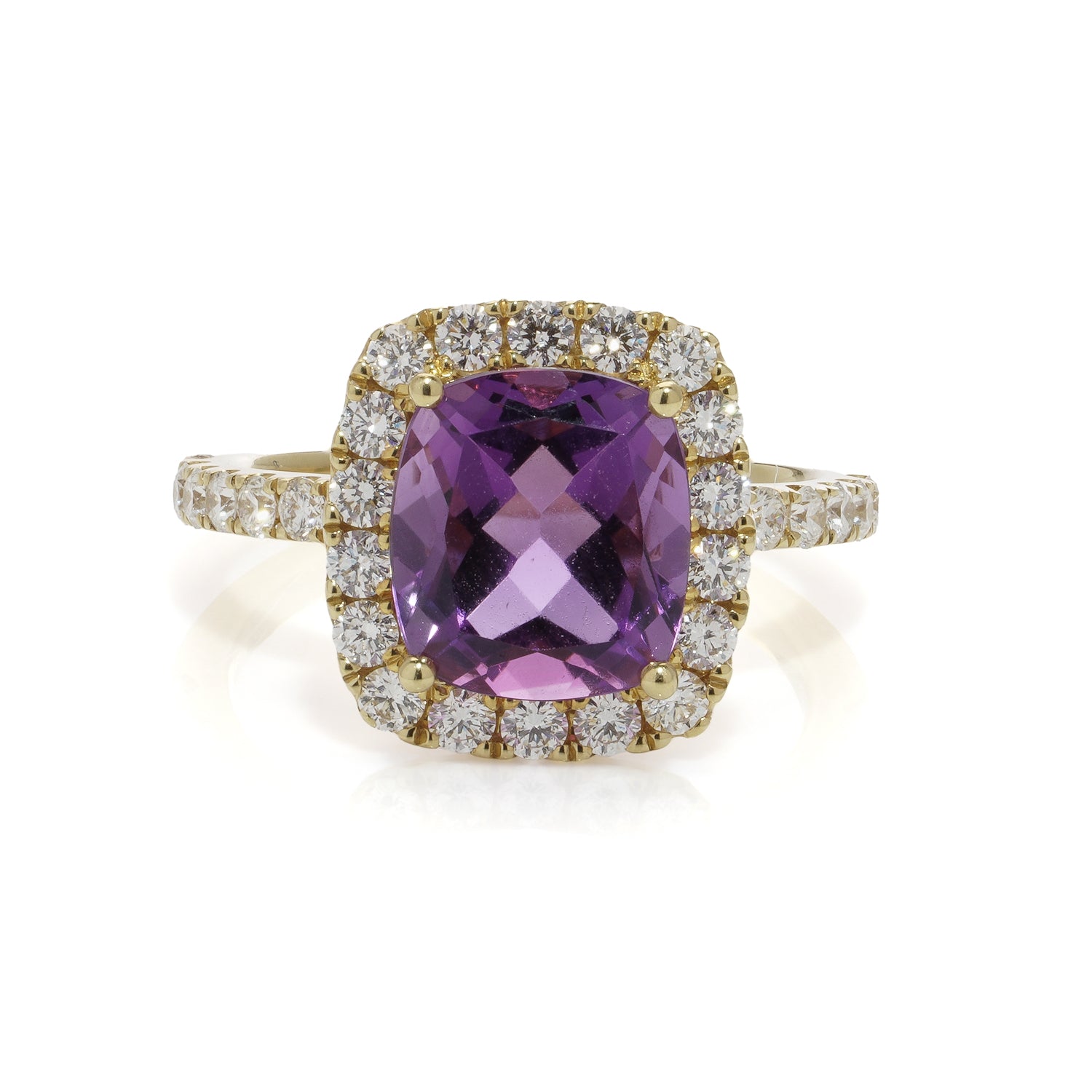 Amethyst & Diamond Cluster Ring - Wildsmith Jewellery