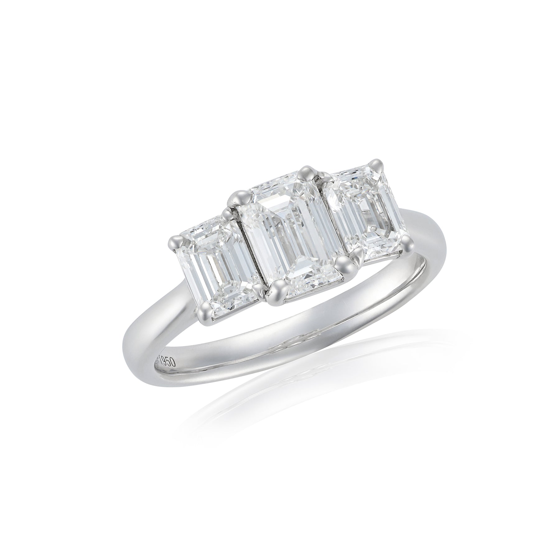 2ct GIA Certified Emerald Cut Diamond Three Stone Ring - Wildsmith Jewellery