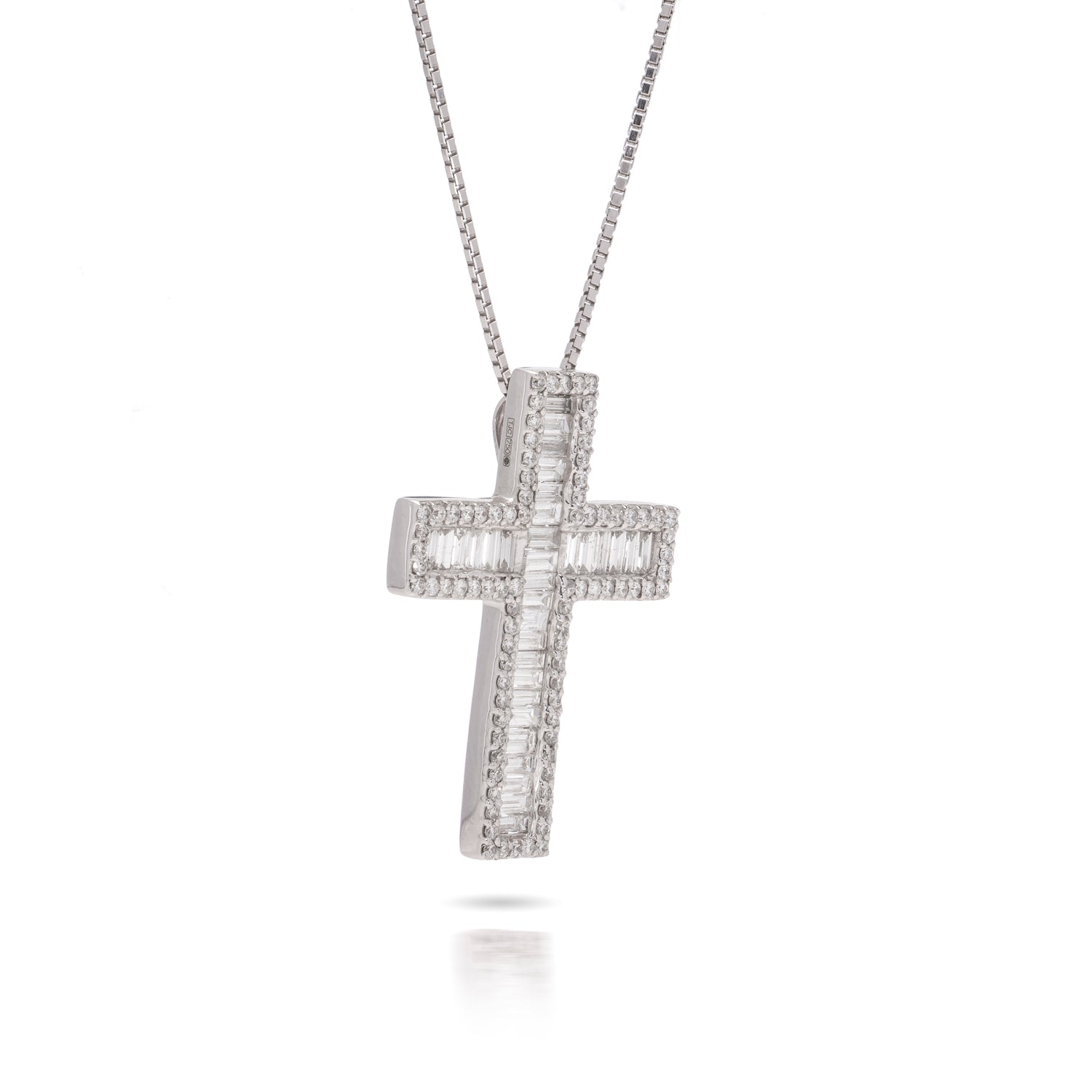 18ct White Gold Diamond Cross Pendant - Wildsmith Jewellery