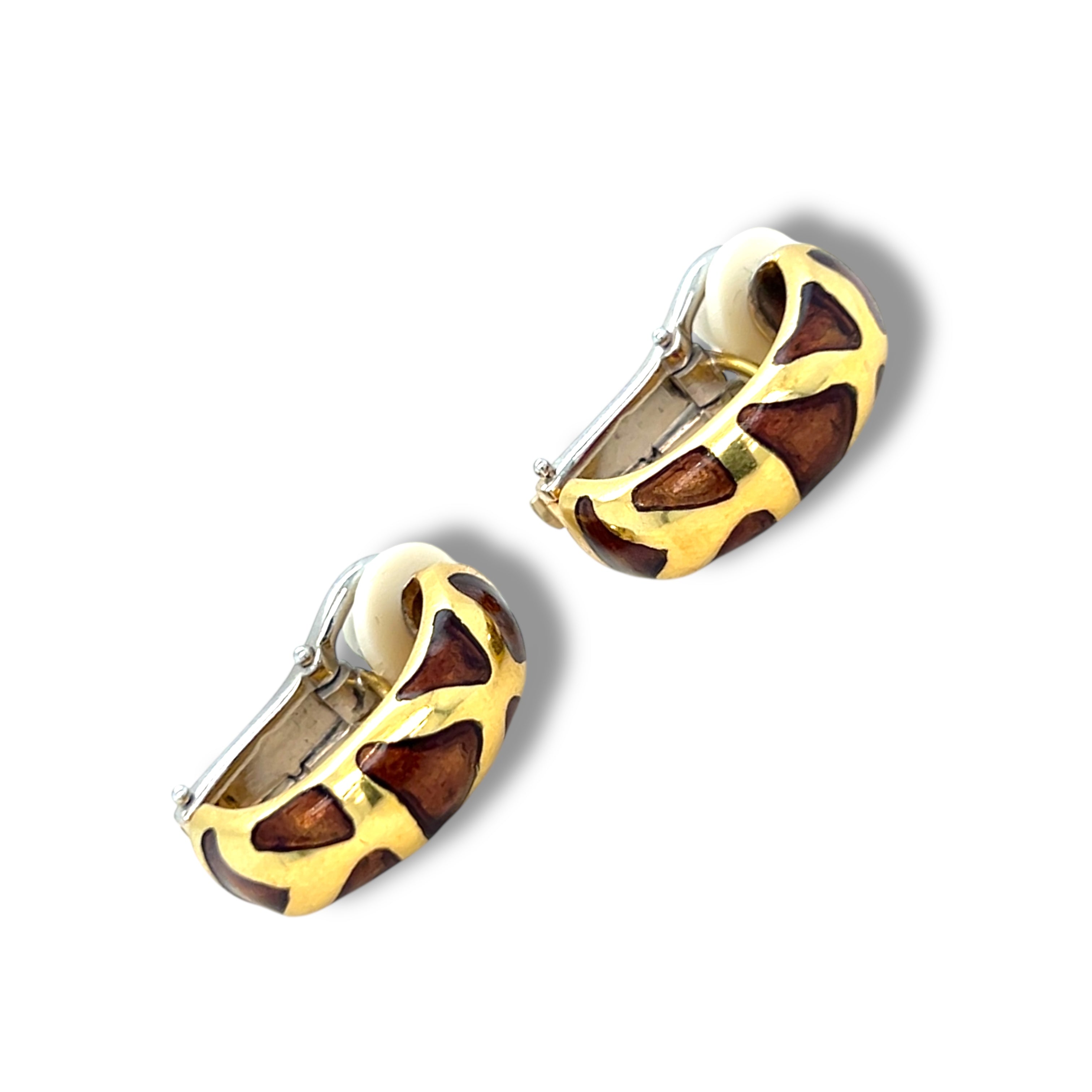 Gold & Enamel 'Giraffe' Earrings by Roberto Coin - Wildsmith Jewellery
