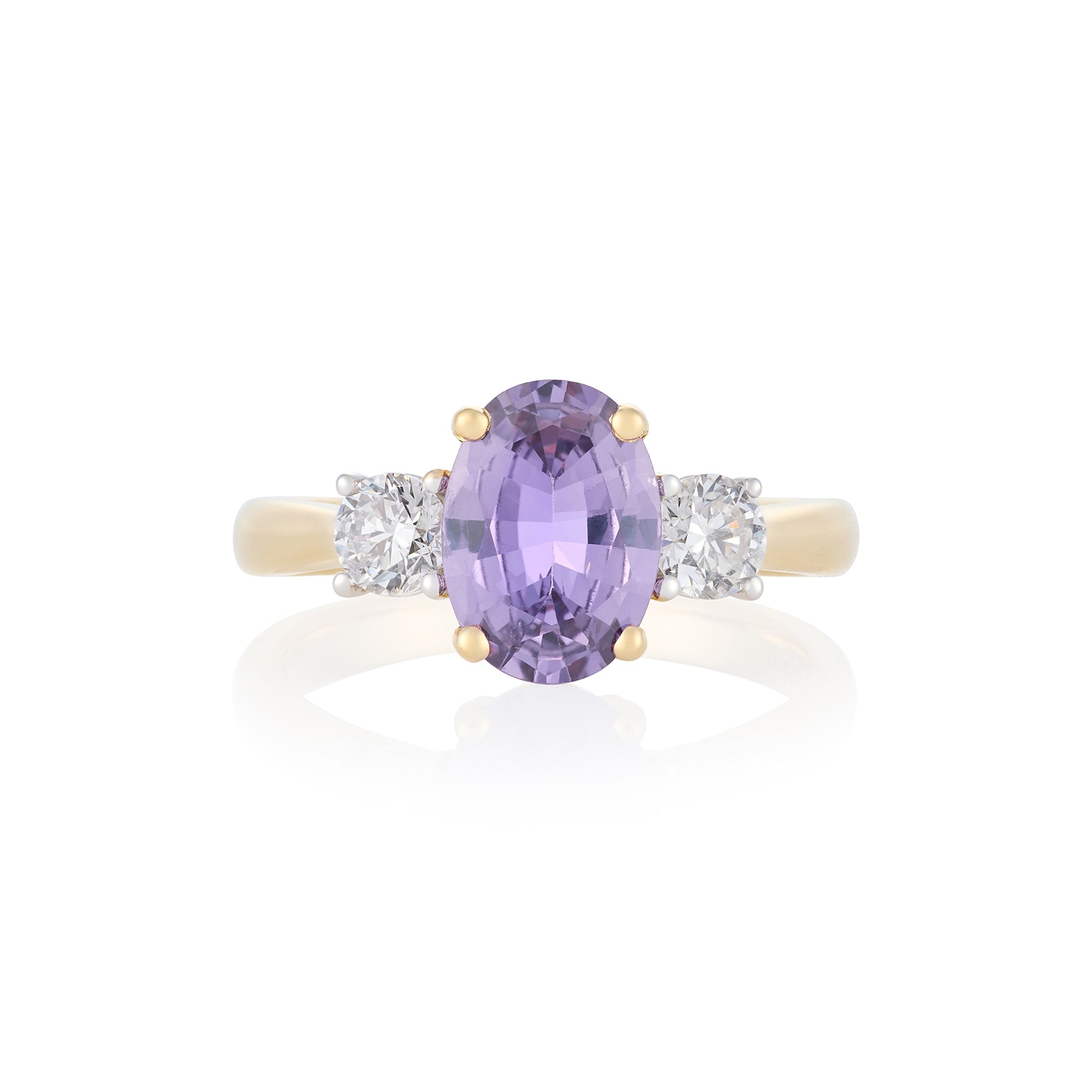 Purple Sapphire & Diamond Three Stone Ring - Wildsmith Jewellery