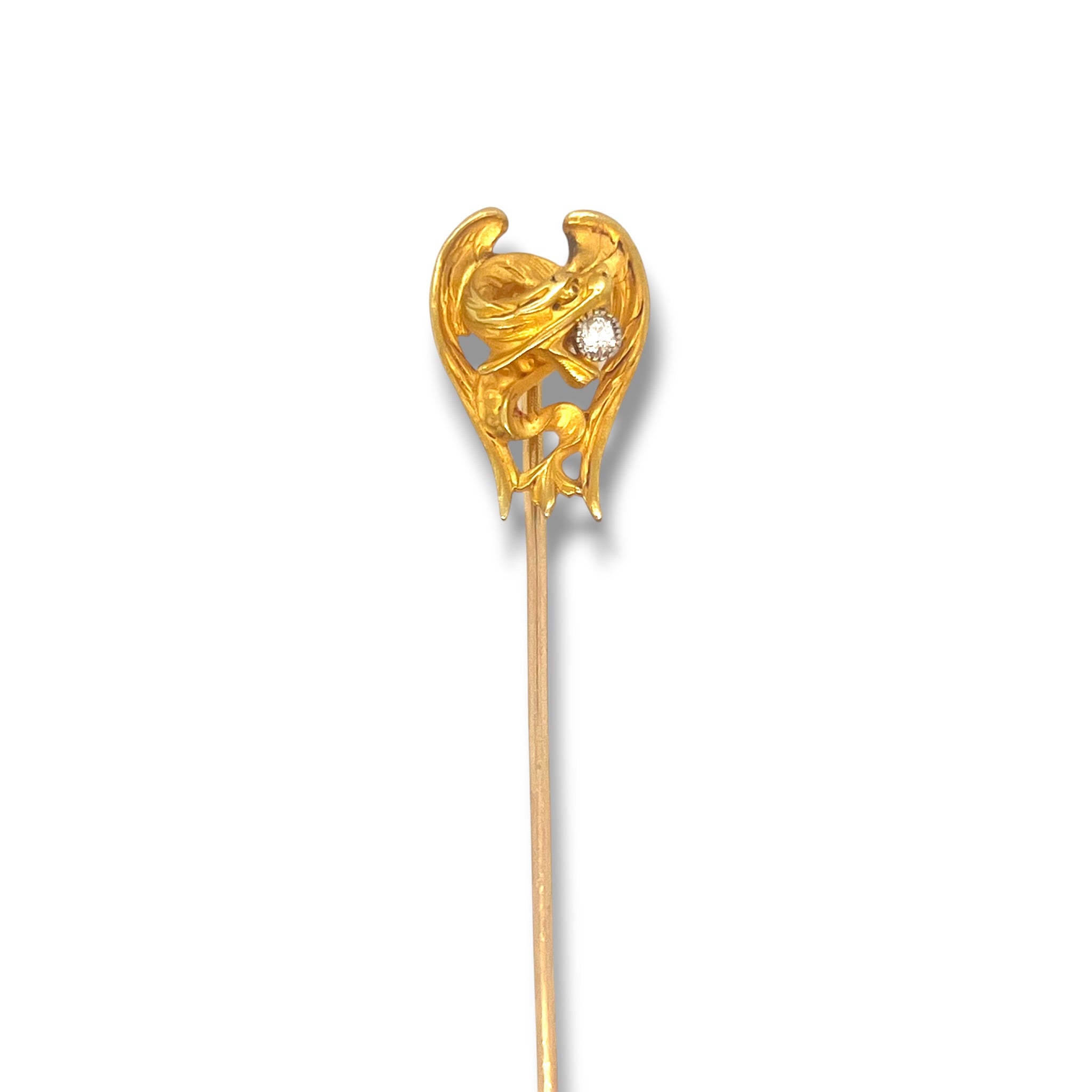 Art Nouveau Dragon Stickpin, French