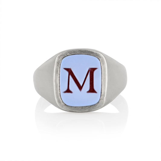 15 x 12mm Cushion Shaped Sardonyx Signet Ring - Wildsmith Jewellery