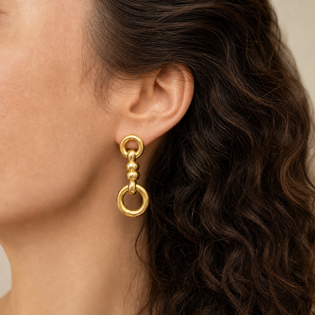 Vintage 18ct Three Colour Gold Earrings
