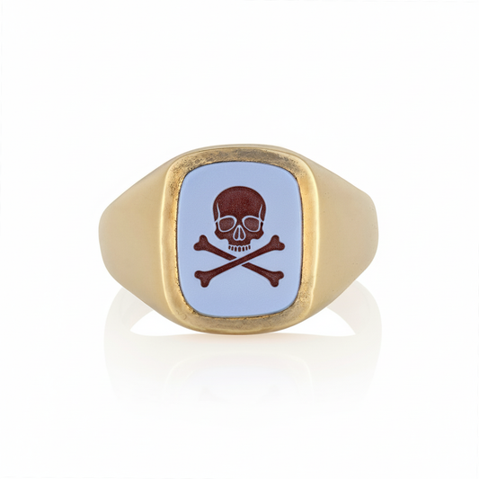 11 x 9mm Cushion Shaped Sardonyx Signet Ring