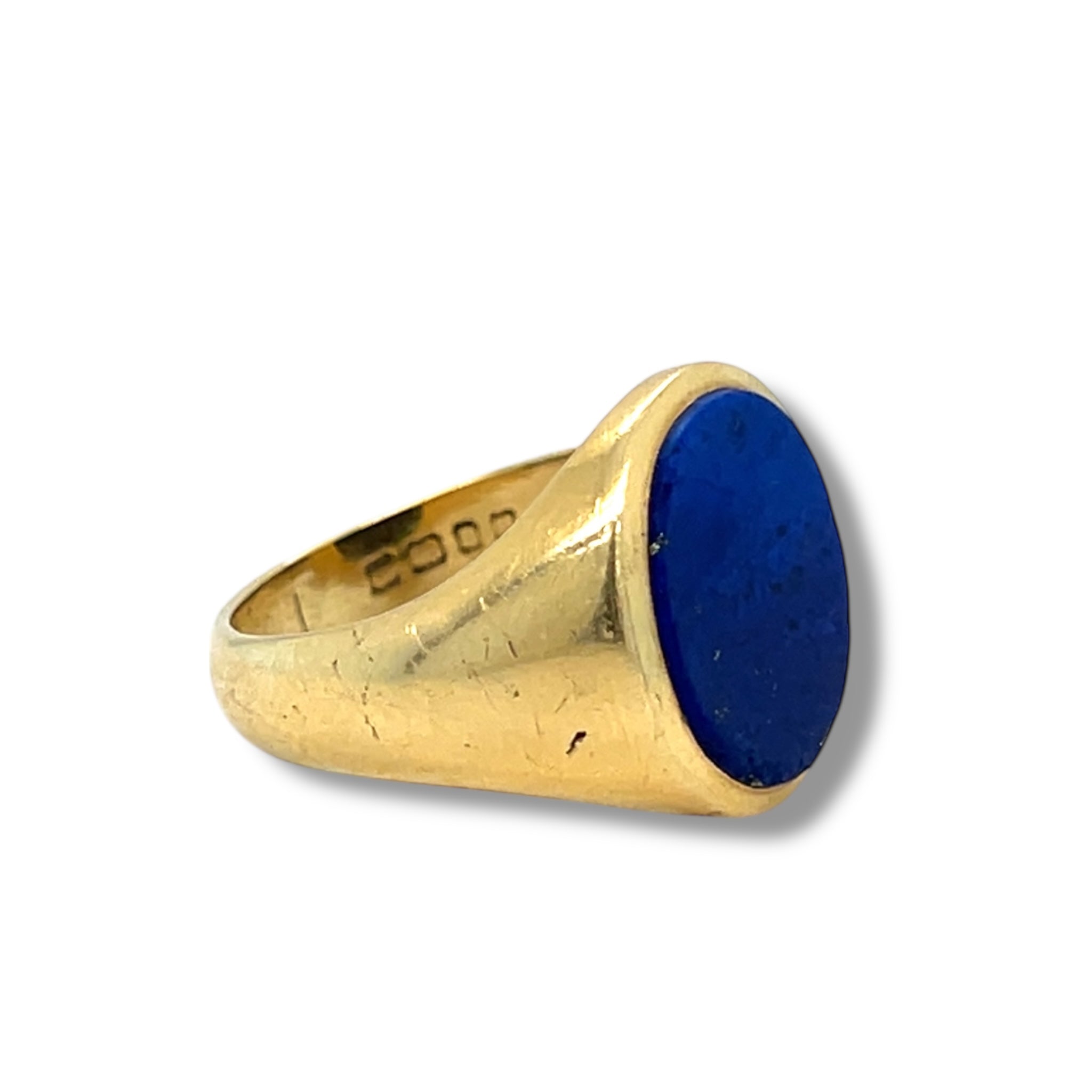 Vintage 18ct Gold & Lapis Lazuli Signet Ring