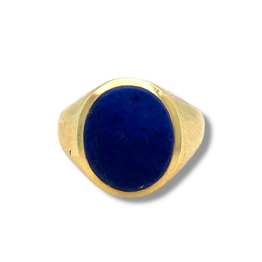 Vintage 18ct Gold & Lapis Lazuli Signet Ring