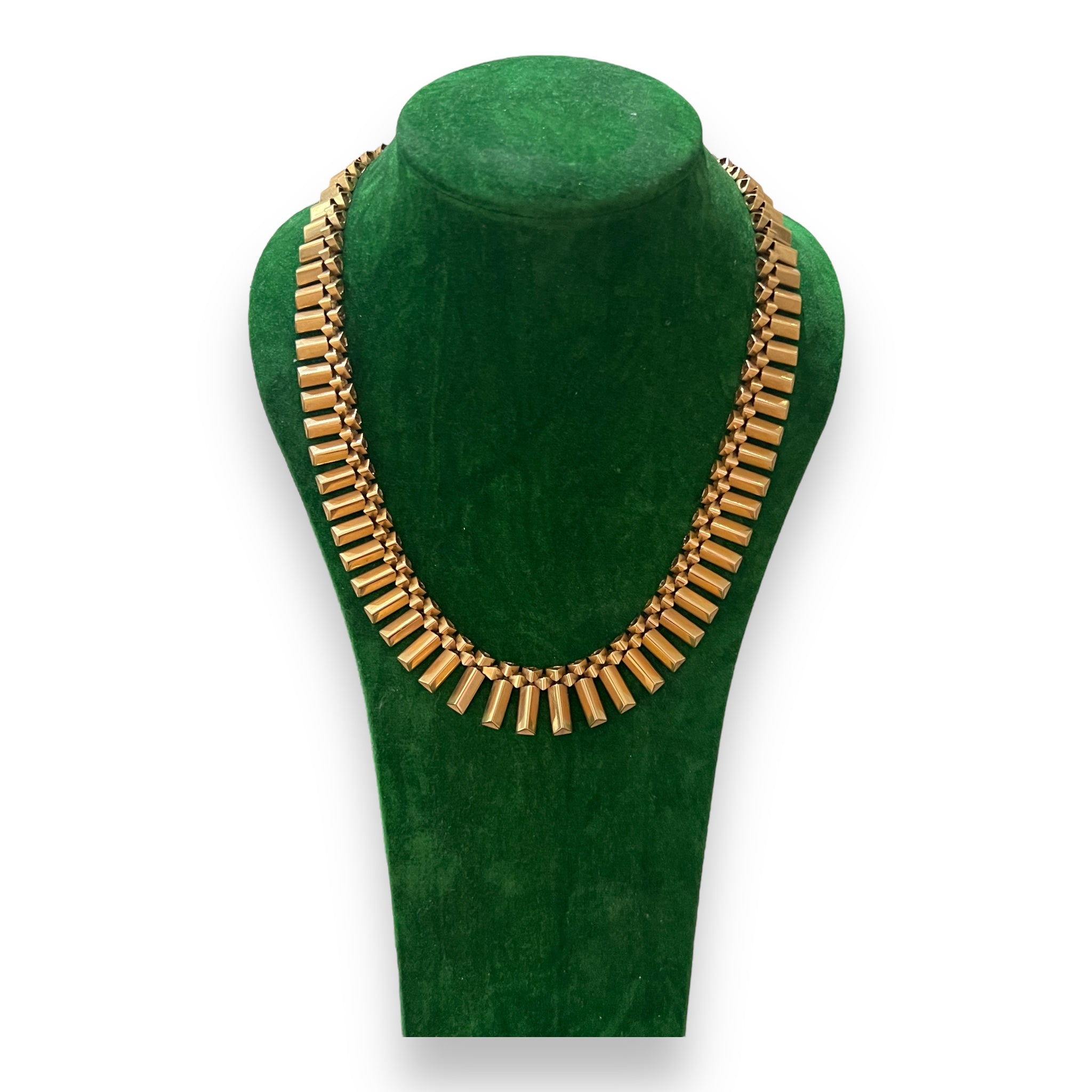 1940's 18ct Gold Egyptian Revival Necklace, French - Wildsmith Jewellery